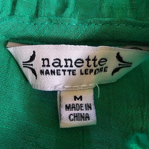 Nanette Lepore Green Cap Sleeve Blouse Women's M - Picture 4 of 6